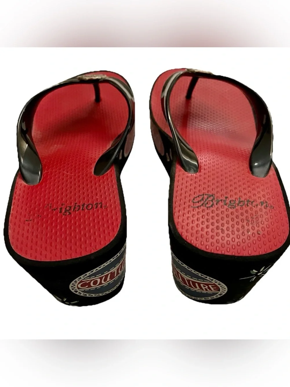 BRIGHTON Wearable Art GLAM FASHIONISTA Platform Flip Flop Graffiti SANDALS 7